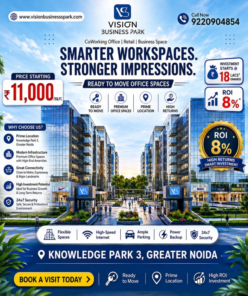 Ready to Move Office Space Greater Noida – Premium Commercial Investment at Vision Business Park