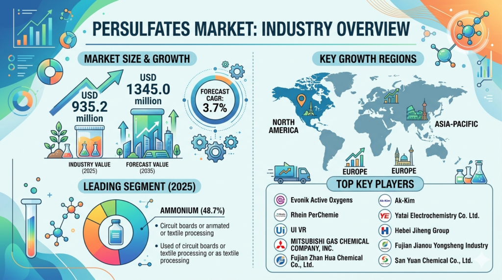 Persulfates Market Forecast 2025–2035: Market Expansion Driven by Polymer Manufacturing and Water Treatment Projects