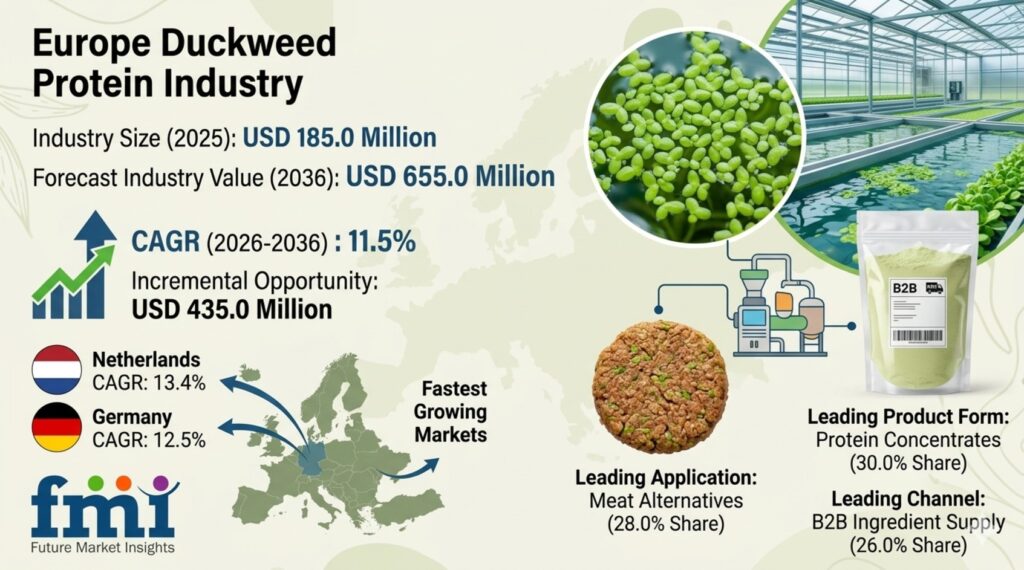 Europe Duckweed Protein Industry to Reach USD 655.0 Million by 2036