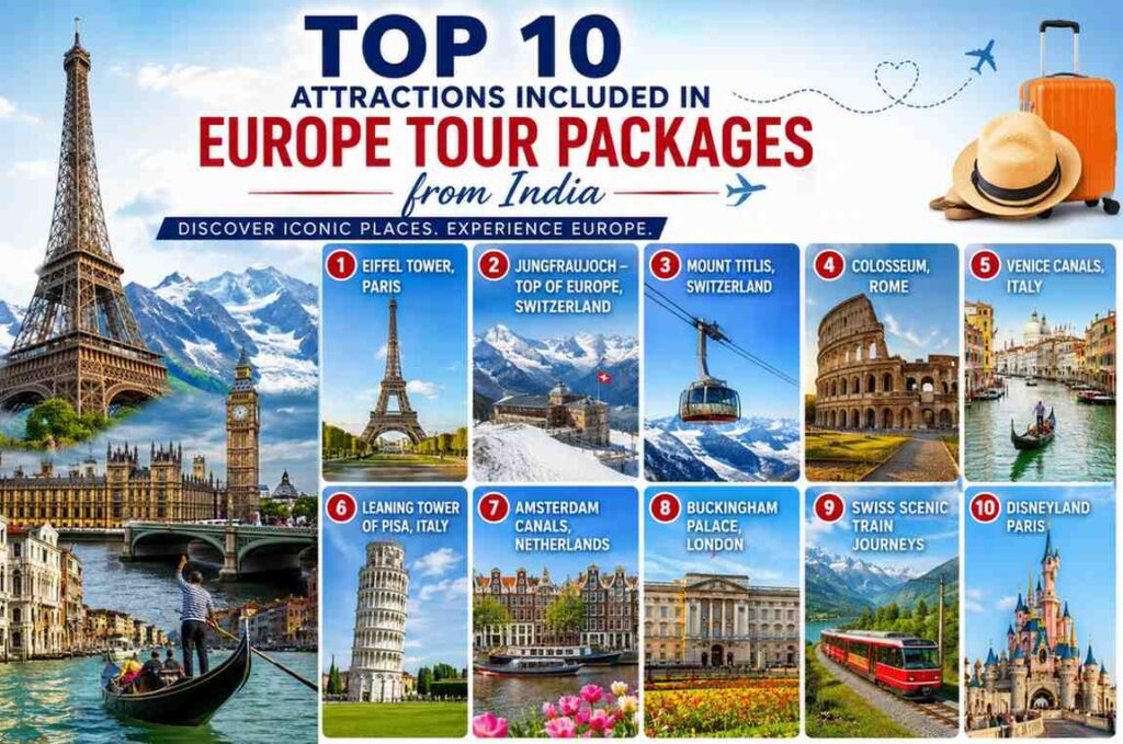 Top 10 Attractions Included in Europe Tour Packages from India