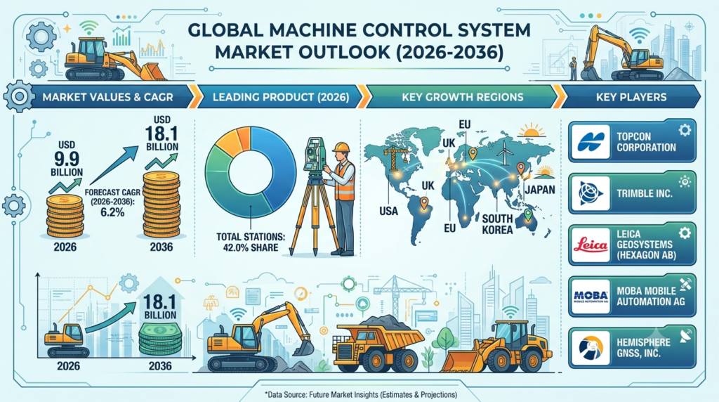 Global Machine Control System Market Forecast 2026–2036: Market Expansion Driven by Infrastructure Modernization