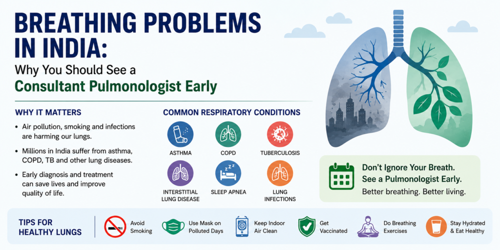 Breathing Problems in India: Why You Should See a Consultant Pulmonologist Early