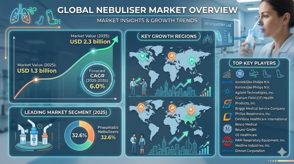 Global Nebuliser Market Forecast 2025–2035: Market Expansion Driven by Respiratory Illnesses