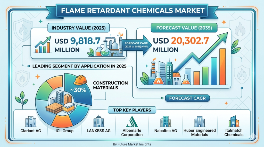 Global Flame Retardant Chemicals Market Forecast 2026–2036: Market Expansion Driven by Safety Regulations