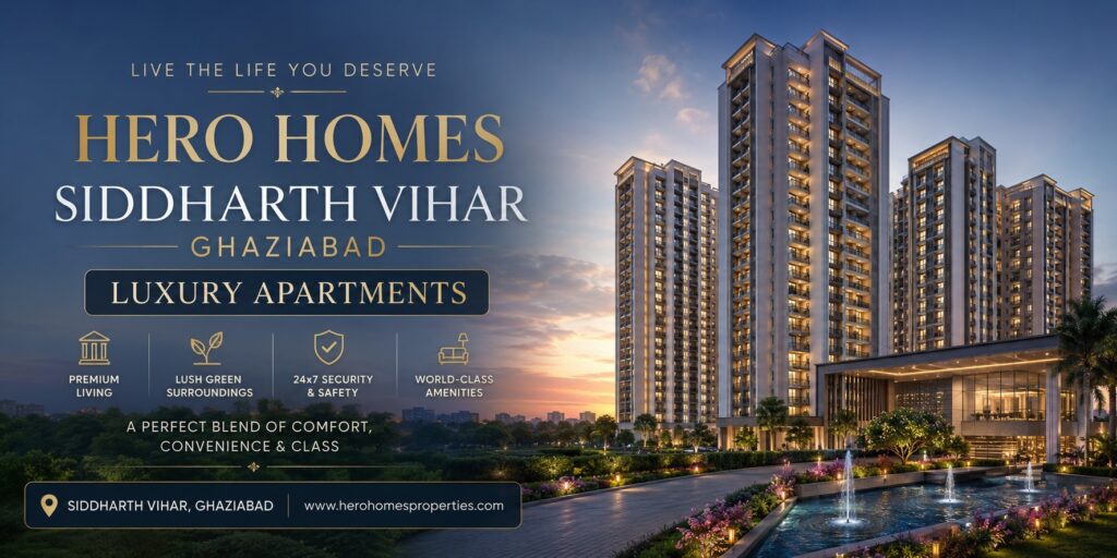 Hero Homes Siddharth Vihar: Experience Premium 2, 3 & 4 BHK Luxury Apartments in Ghaziabad