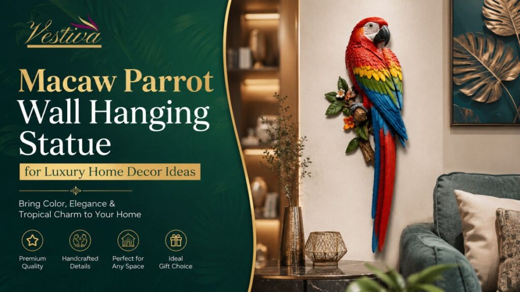 Macaw Parrot Wall Hanging Statue for Luxury Home Decor Ideas