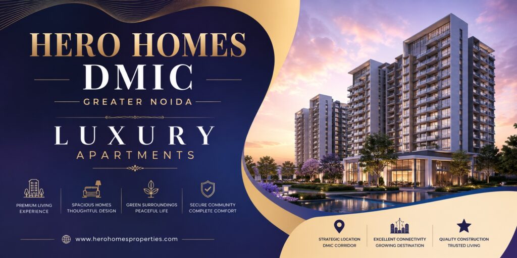 Hero Homes DMIC Greater Noida – Redefining Luxury Living with Premium 2, 3 & 4 BHK Apartments