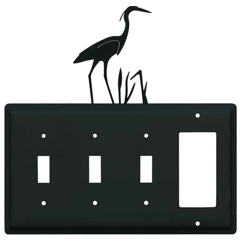 Heron Black Wall Plate Covers for Modern Home Decor