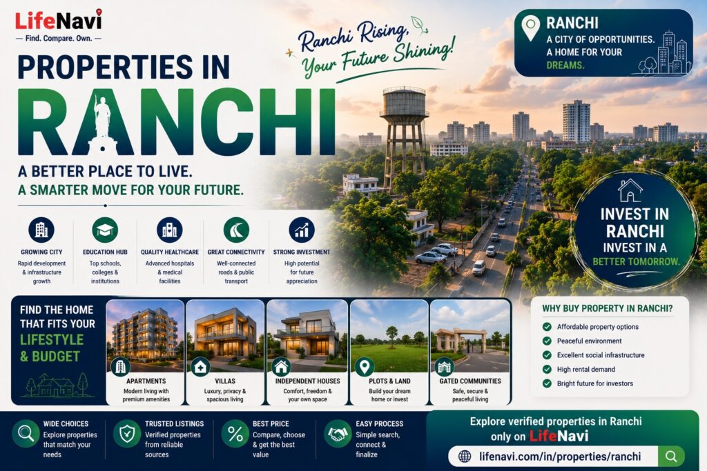 Properties in Ranchi: Finding the Right Home in Jharkhand’s Growing Capital City | LifeNavi
