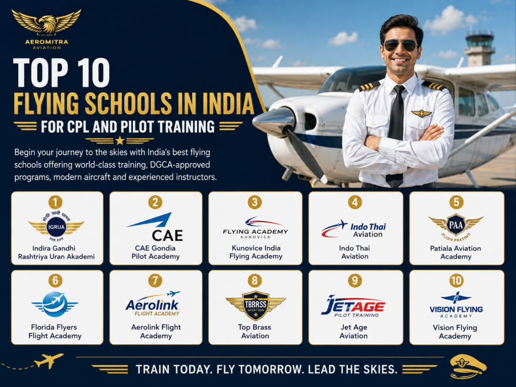 Top 10 Flying Schools in India for CPL and Pilot Training