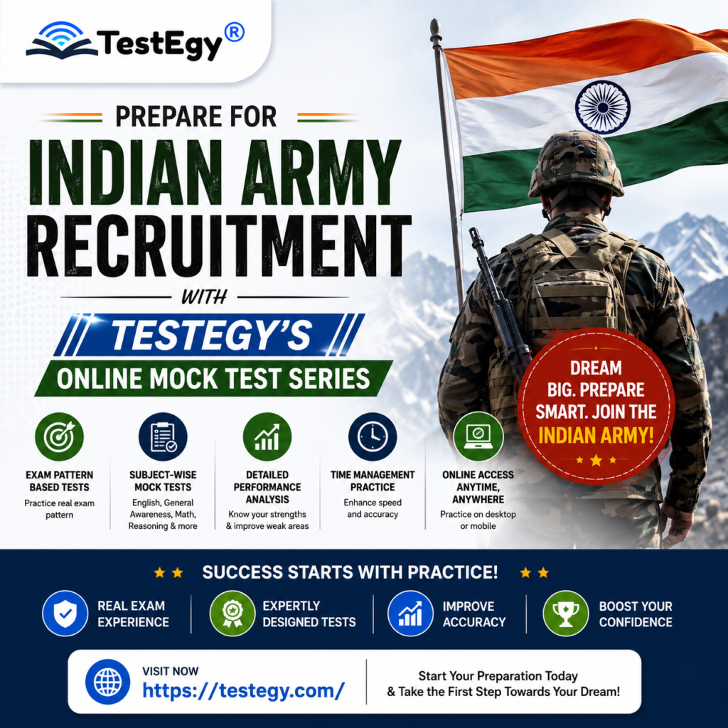 Prepare for Indian Army Recruitment with TestEgy’s Online Mock Test Series