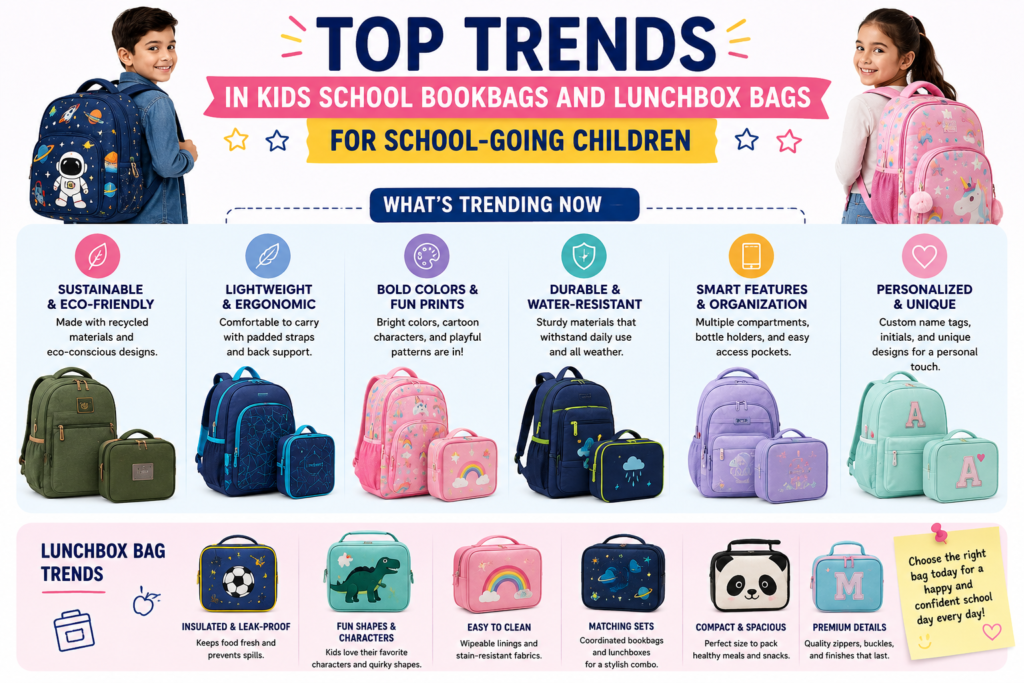 Top Trends in Kids School Bookbags and Lunchbox Bags for School-Going Children
