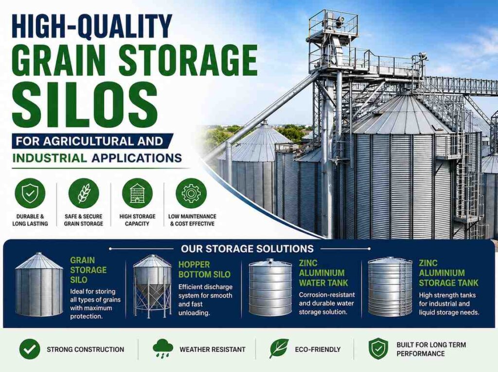 High-Quality Grain Storage Silos for Agricultural and Industrial Applications