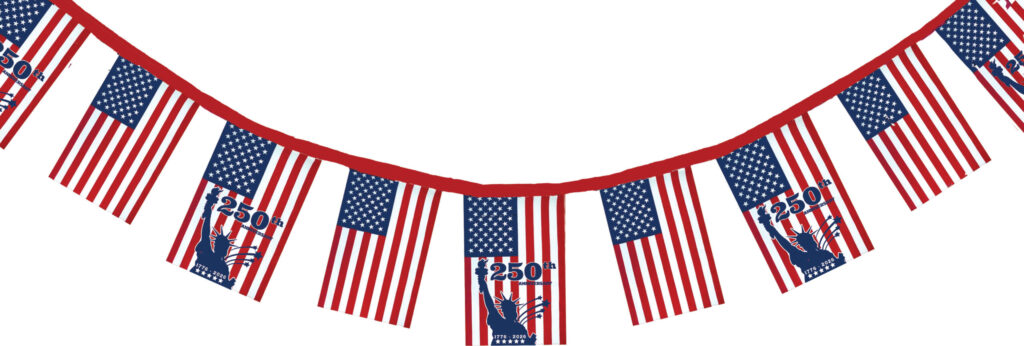 America 250 Flag Bunting: How to Celebrate the U.S. Semiquincentennial with Patriotic Décor