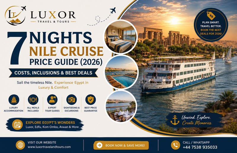 7 Nights Nile Cruise Price Guide (2026): Costs, Inclusions & Best Deals