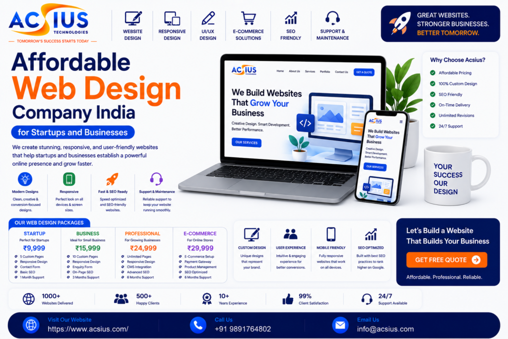 Affordable Web Design Company India for Startups and Businesses