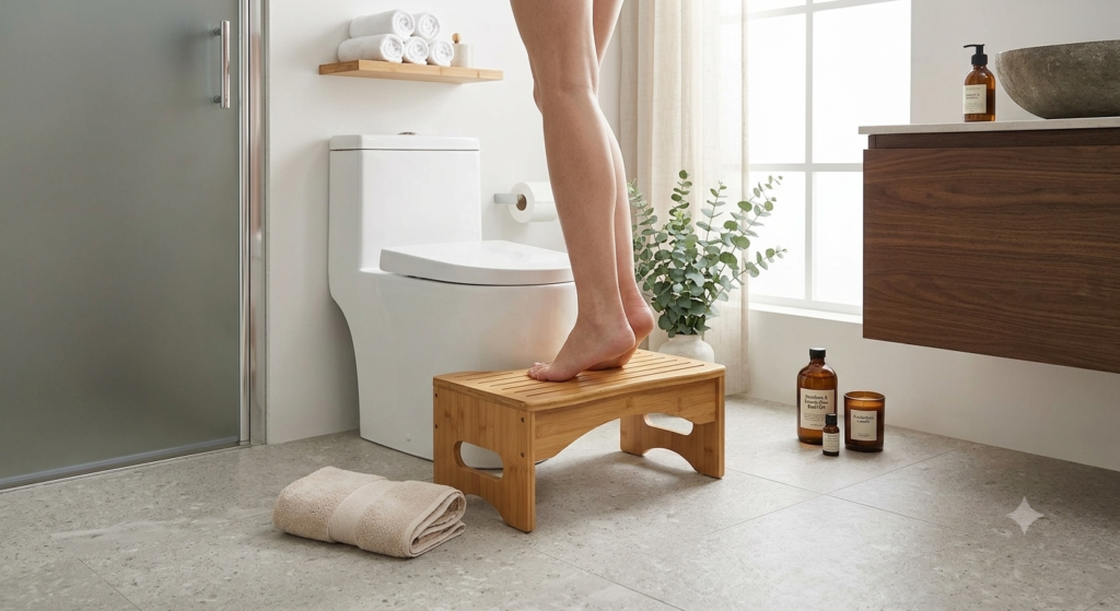 Natural Bamboo Stools for Home and Bathroom