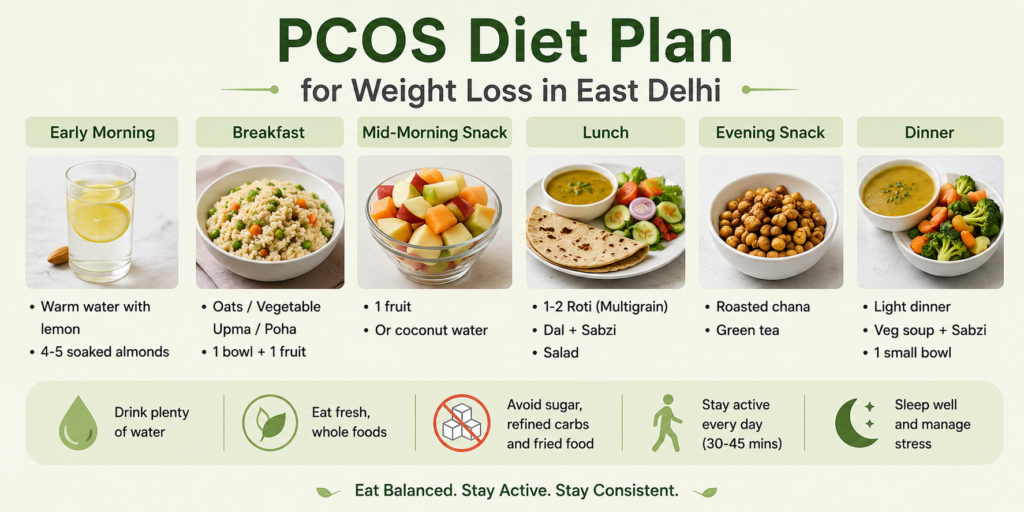Best PCOS Diet Plan for Weight Loss in East Delhi – Expert Guidance by Dietician Nandini Sikka