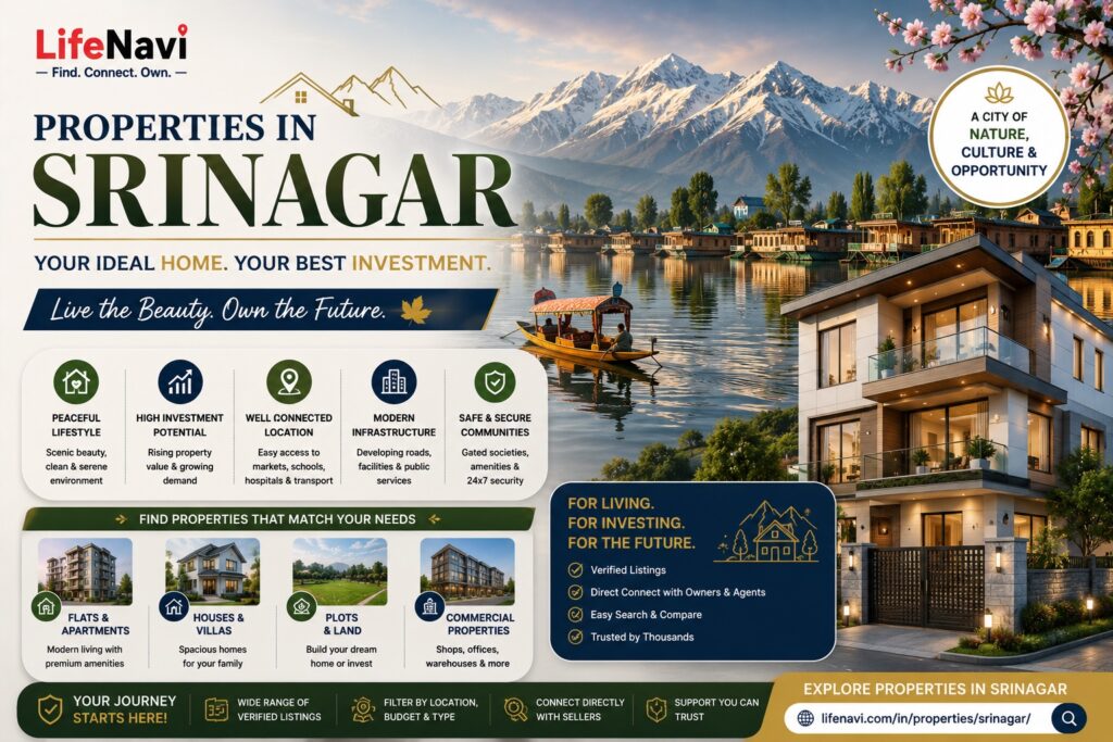 Properties in Srinagar – Find Your Ideal Home and Investment with LifeNavi