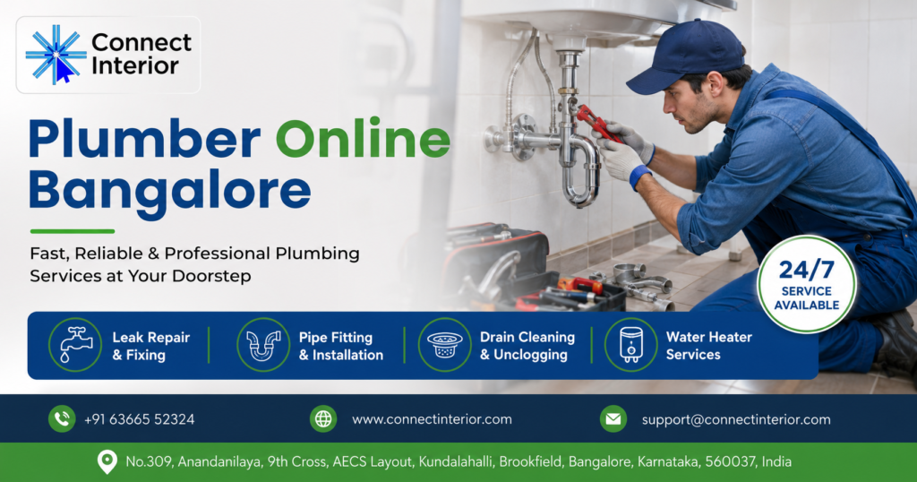 Plumber Online Bangalore – Fast, Reliable & Professional Plumbing Services at Your Doorstep