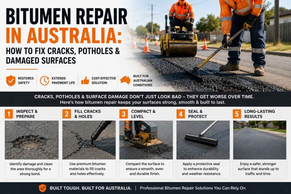 Bitumen Repair: Common Pavement Problems, Repair Methods & Maintenance Tips