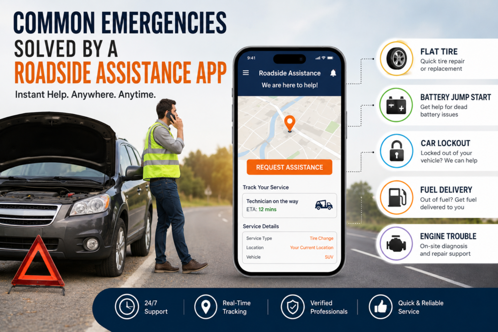 Common Emergencies Solved by a Roadside Assistance App
