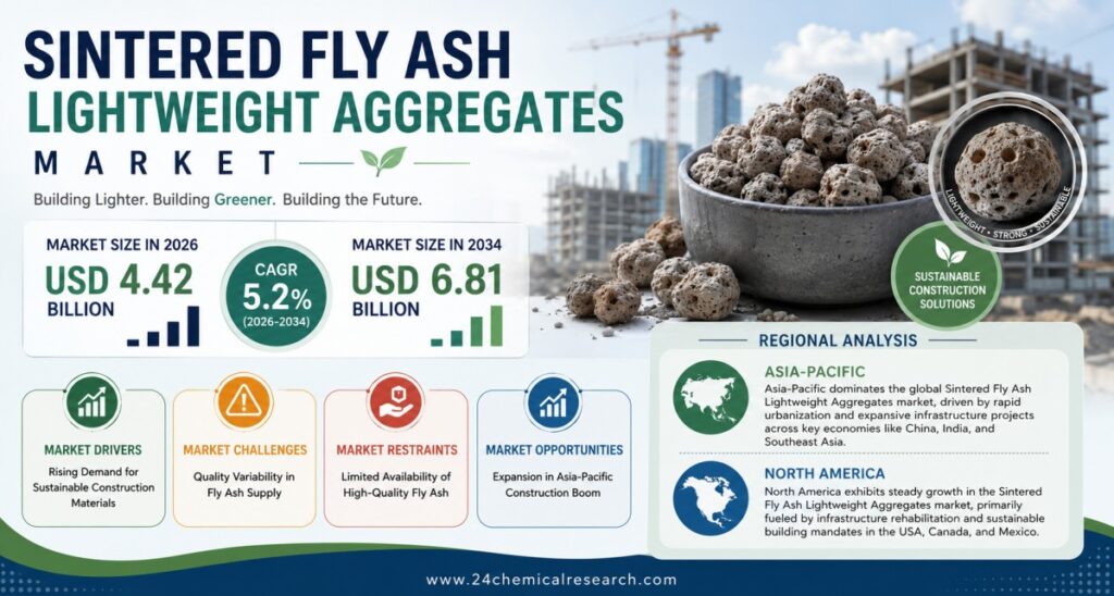 Sintered Fly Ash Aggregate Market Set to Hit USD 6.81 Billion by 2034 at 5.2% CAGR