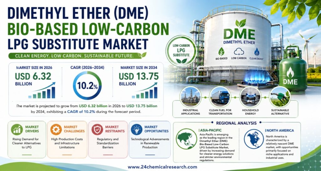 Dimethyl Ether Bio-Based LPG Substitute Market to Reach USD 13.75B by 2034 | 10.2% CAGR
