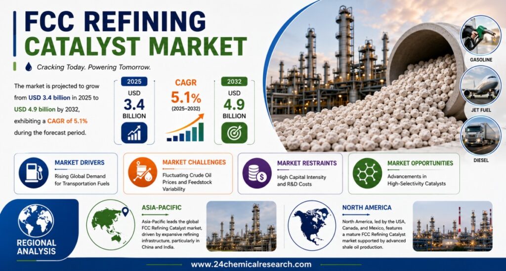 What Is Driving the FCC Refining Catalyst Market Toward USD 4.9 Billion by 2032 at 5.1% CAGR?