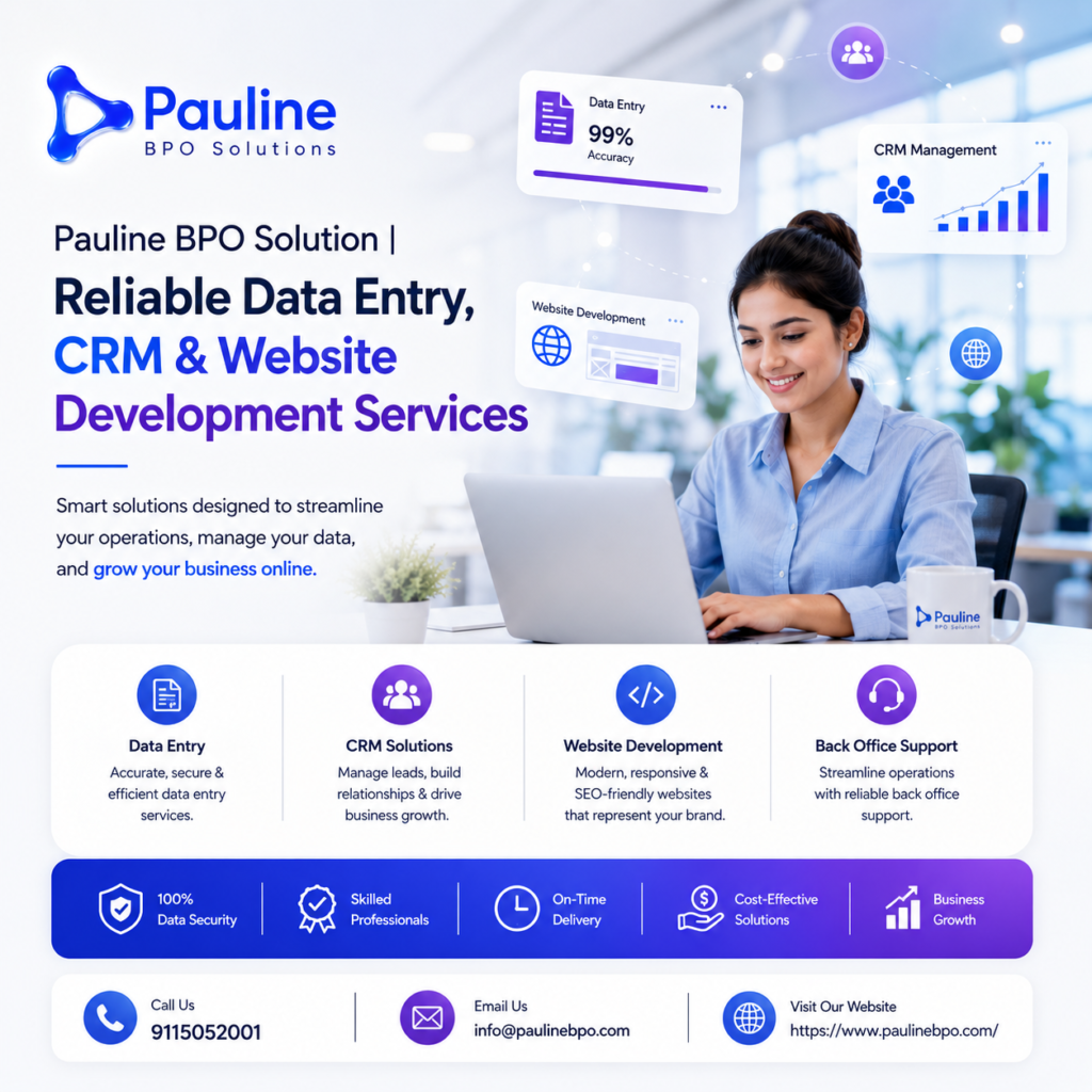 Pauline BPO Solution | Reliable Data Entry, CRM & Website Development Services