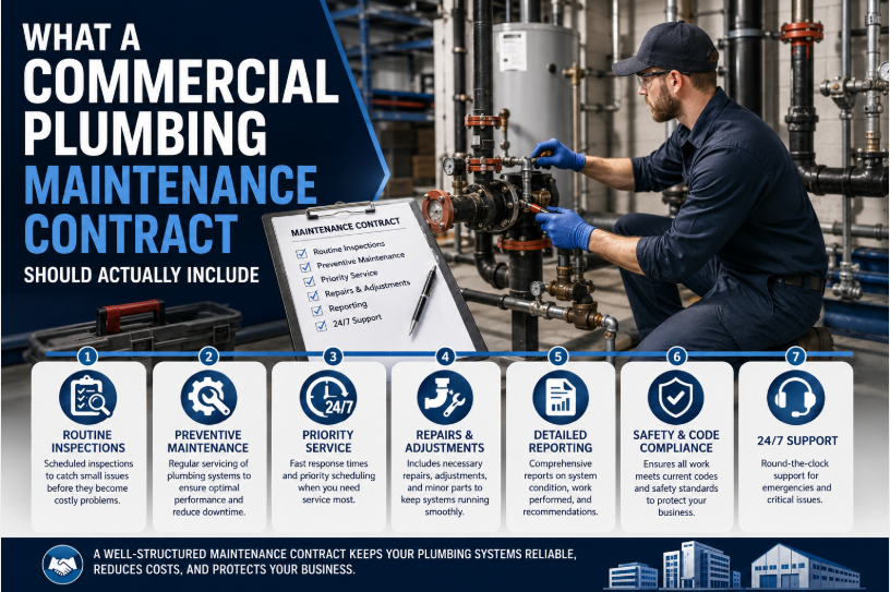 What a Commercial Plumbing Maintenance Contract Should Actually Include