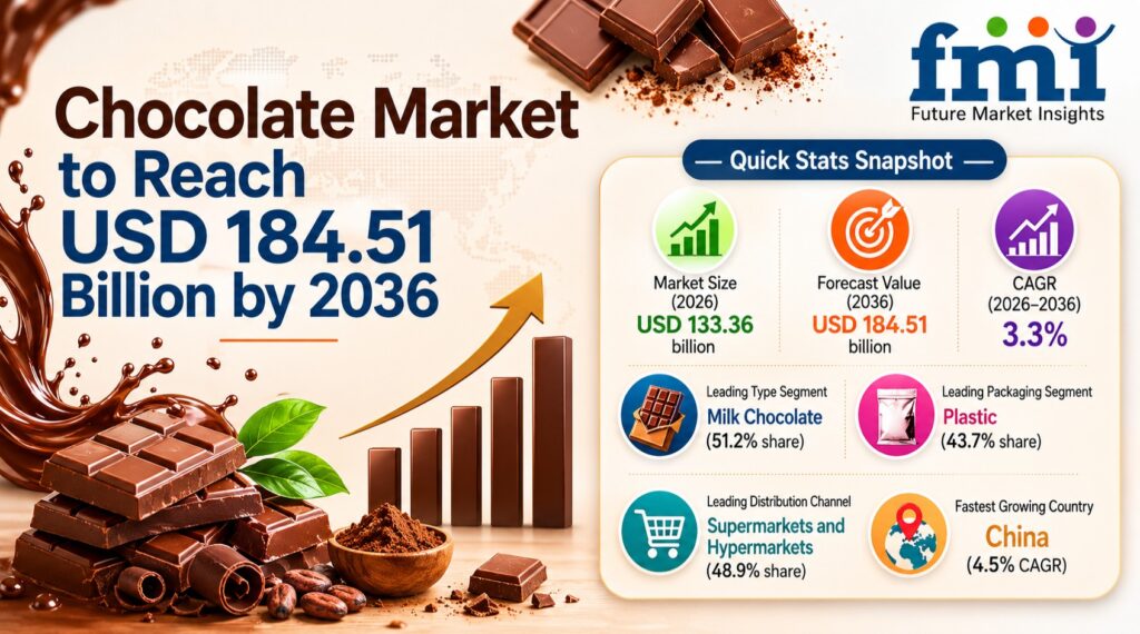 Chocolate Market to Cross USD 184.51 Billion by 2036