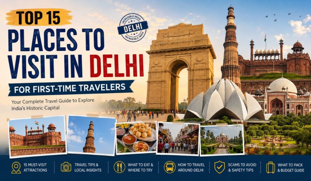 Top 15 Places to Visit in Delhi for First-Time Travelers (2026 Guide)