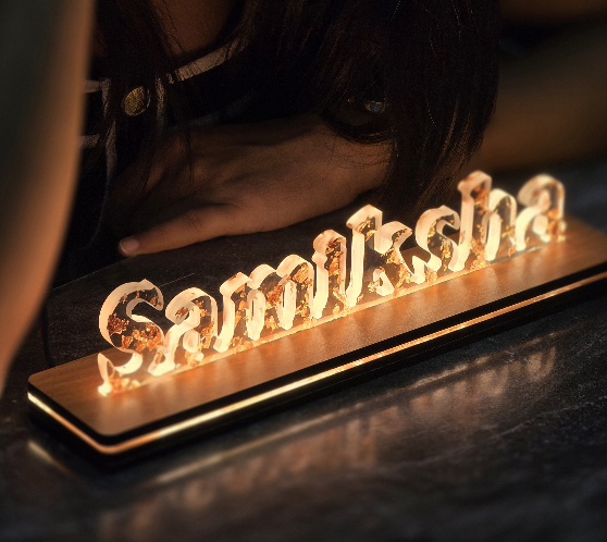 Custom name resin lamp