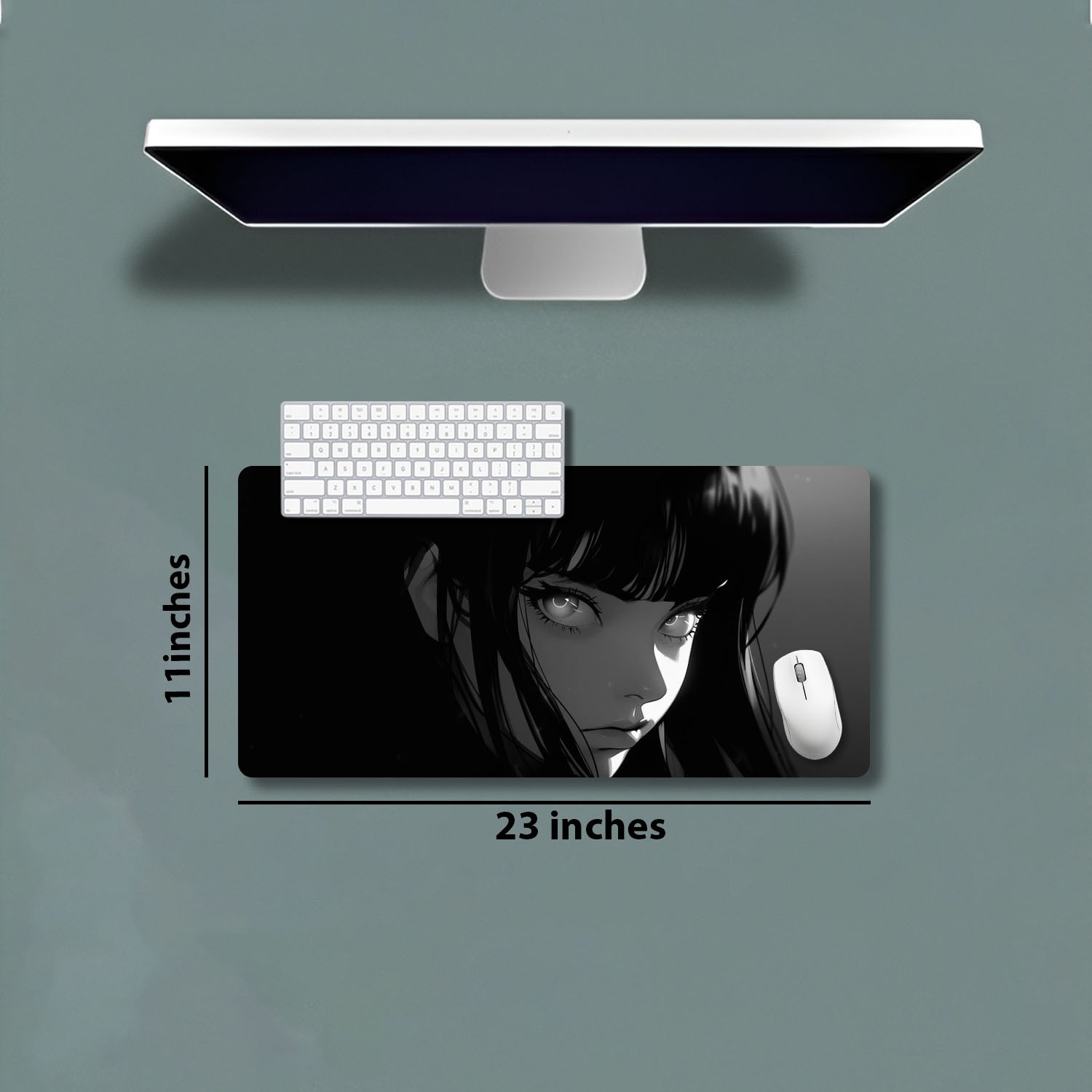  Monochrome Anime | Desk mat