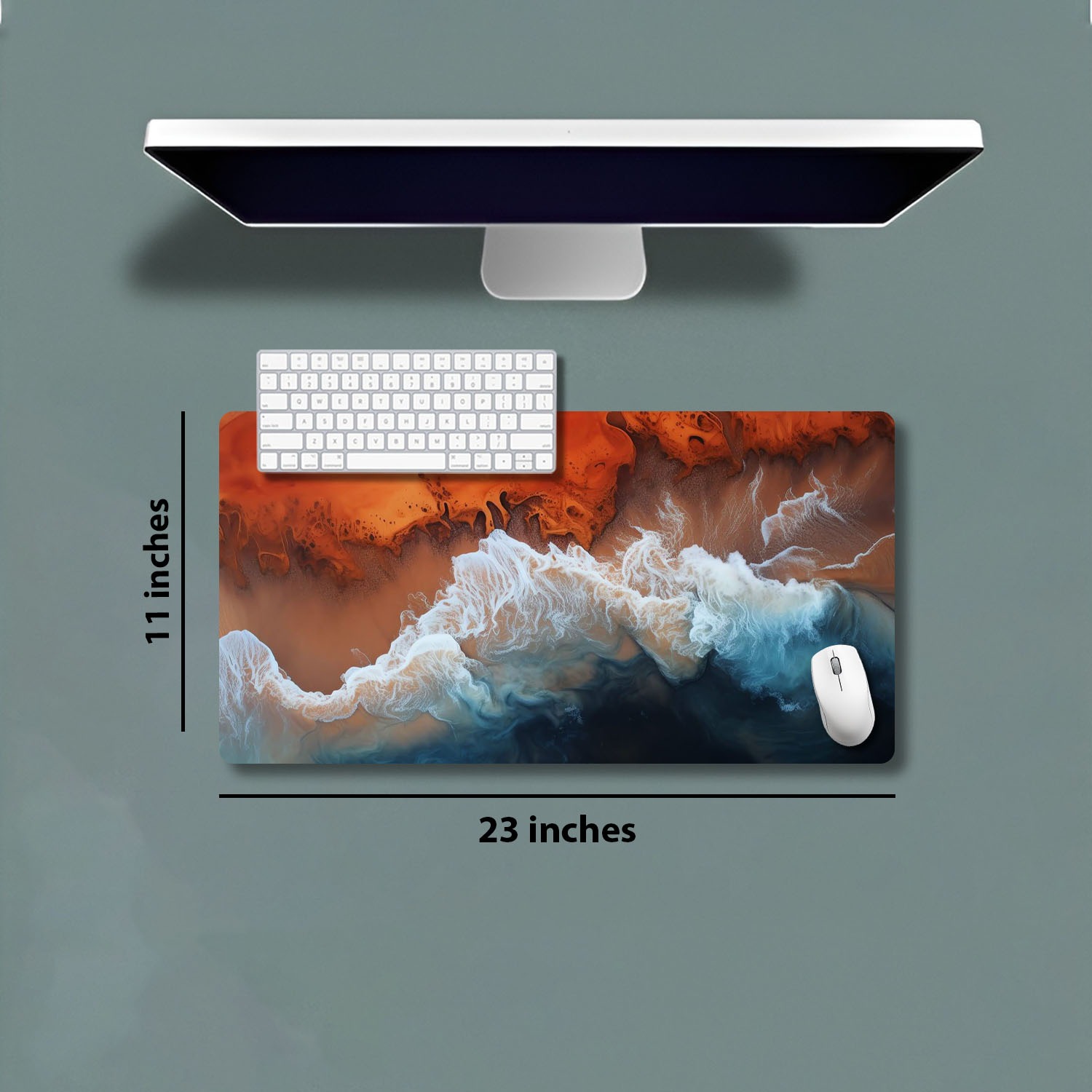 Crashing ocean waves  abstract | Desk mat