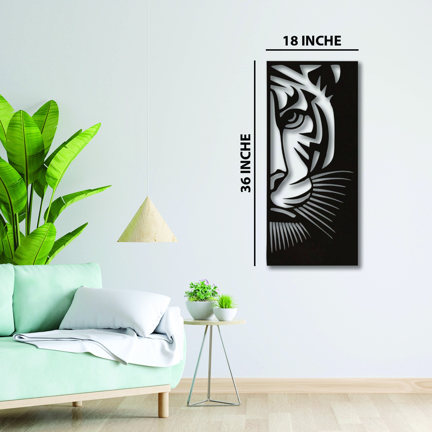 Half Tiger Face || wall art sculpture