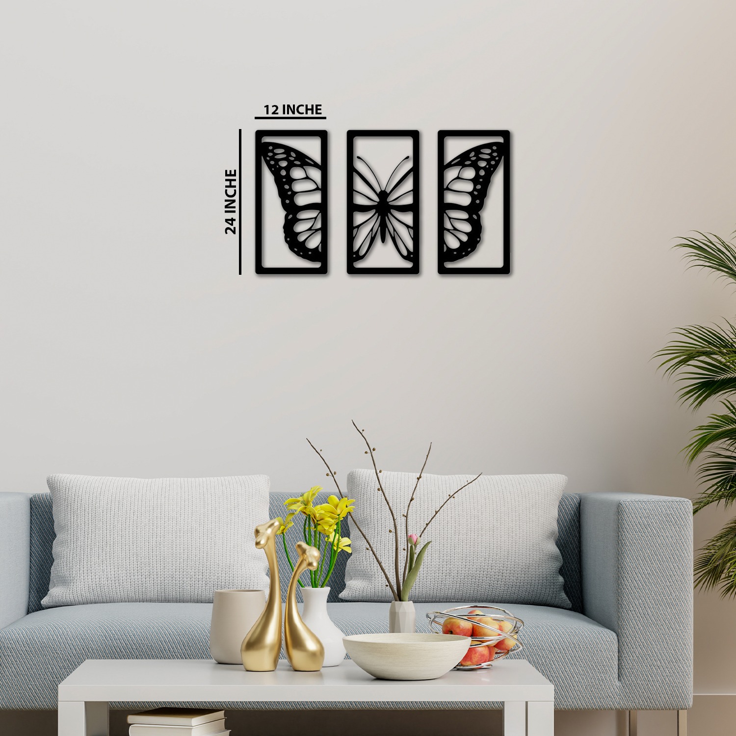 Generic 3 Panel Butterfly || wall art sculpture
