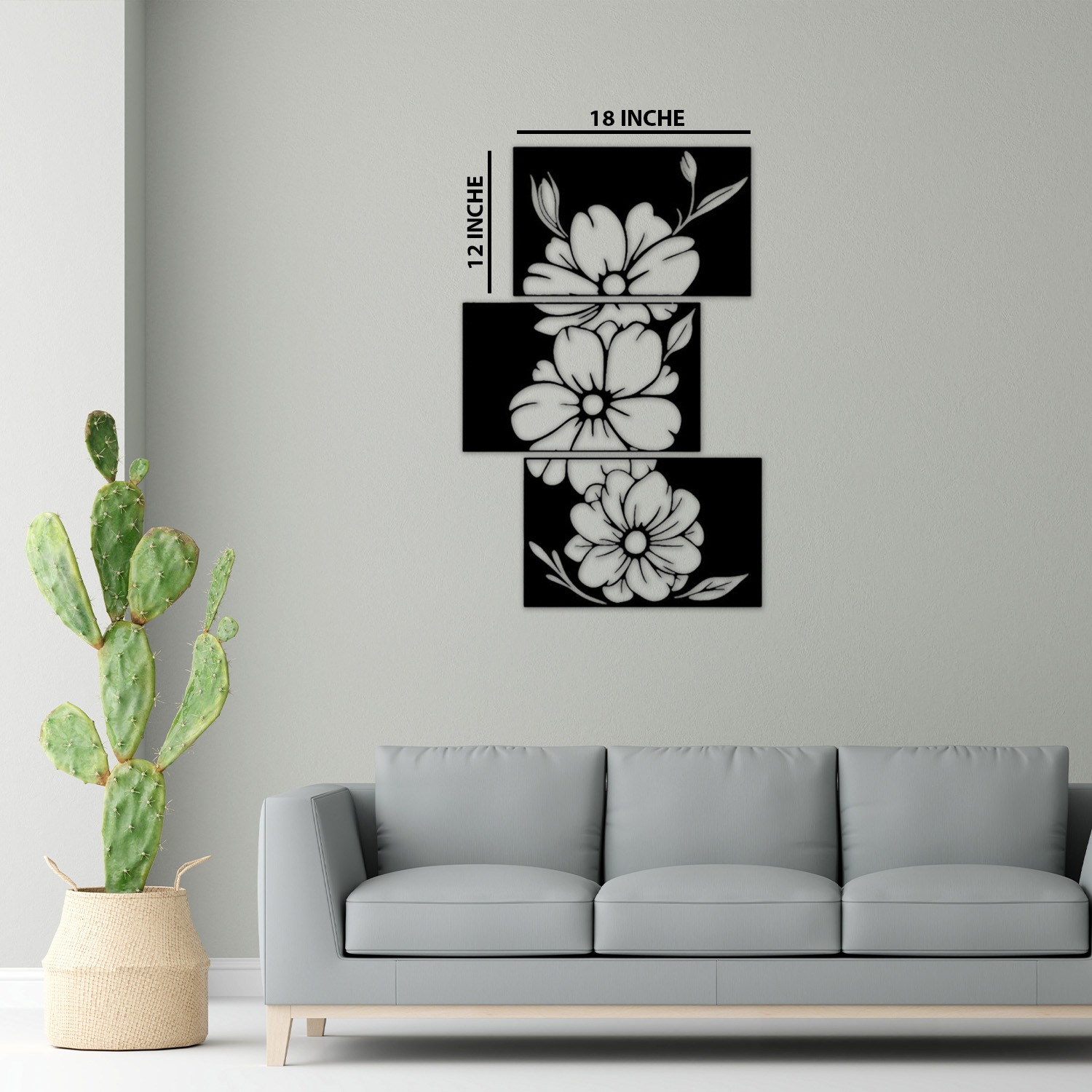 Floral Wall Art Triptych || wall art sculpture