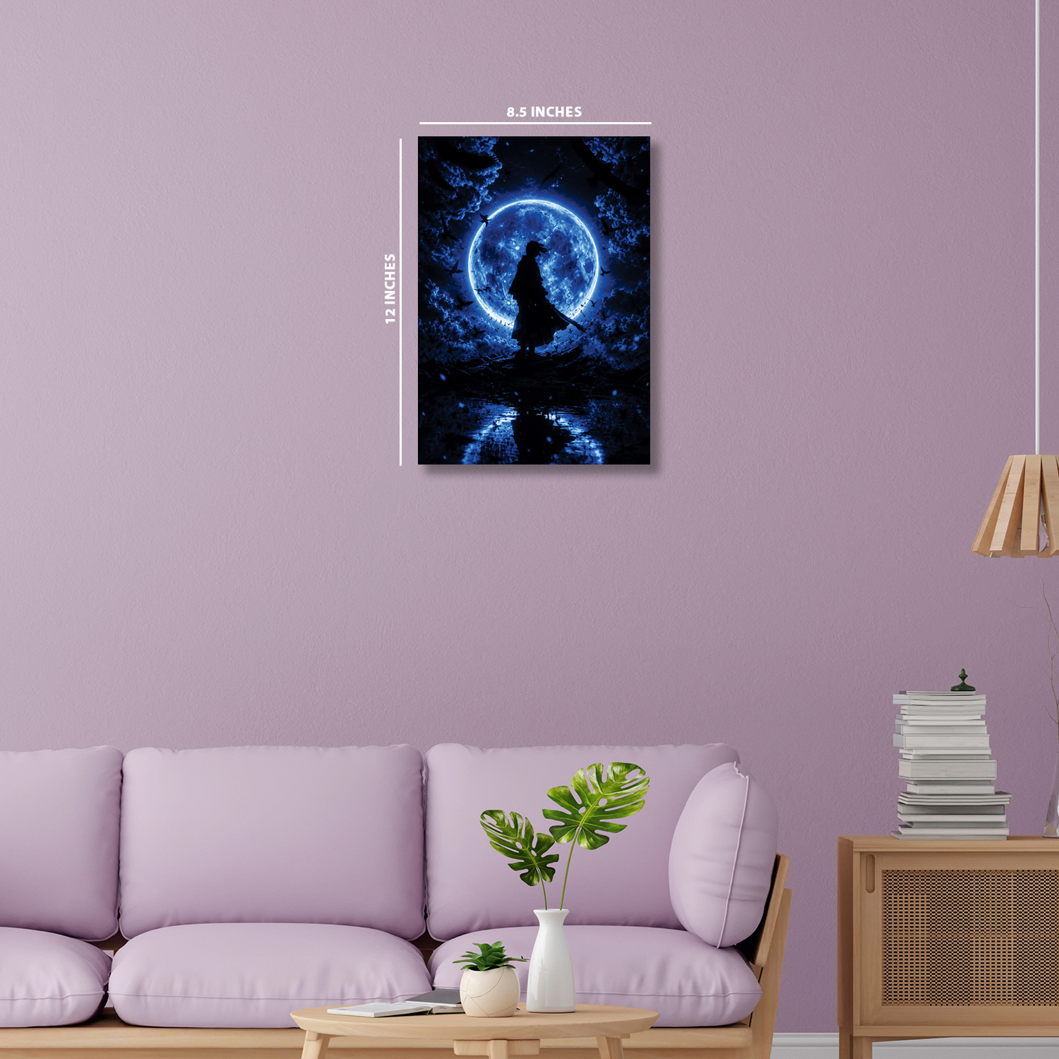 Giyu Tomioka Silhouette Demon Slayer || night glow poster