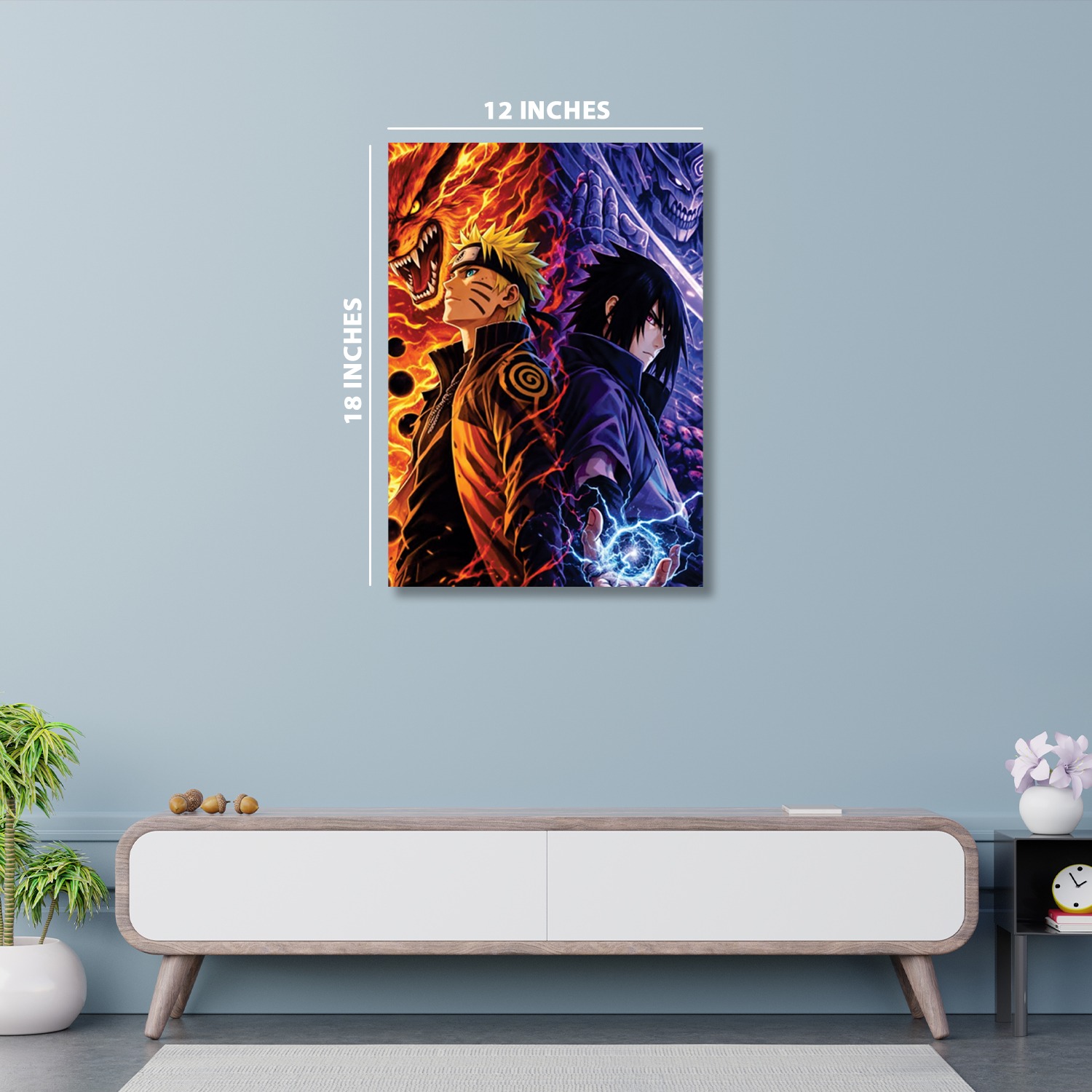 Naruto Uzumaki and Sasuke Uchiha || Silver Foil Poster
