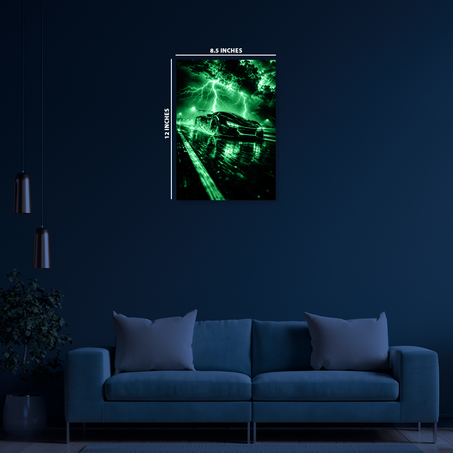 sleek sports car || Glow Poster