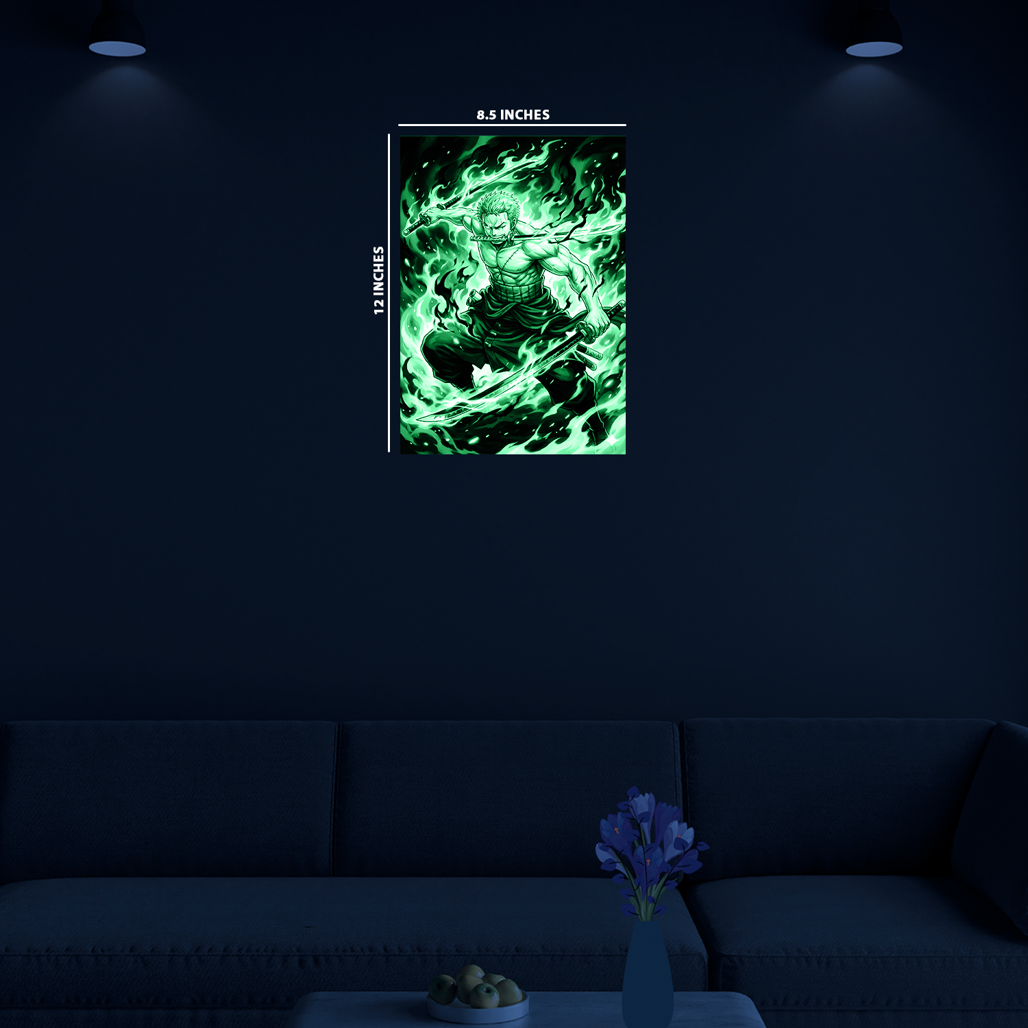 Roronoa Zoro from One Piece || Glow Poster