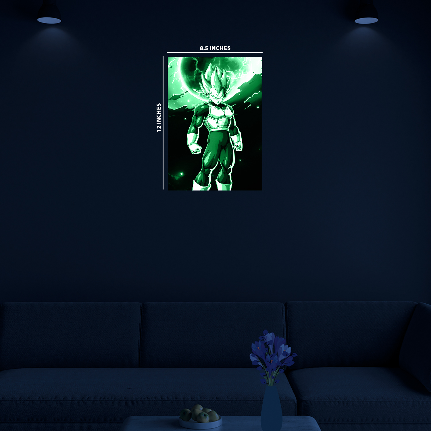  Vegeta Super Saiyan Blue || Glow Poster