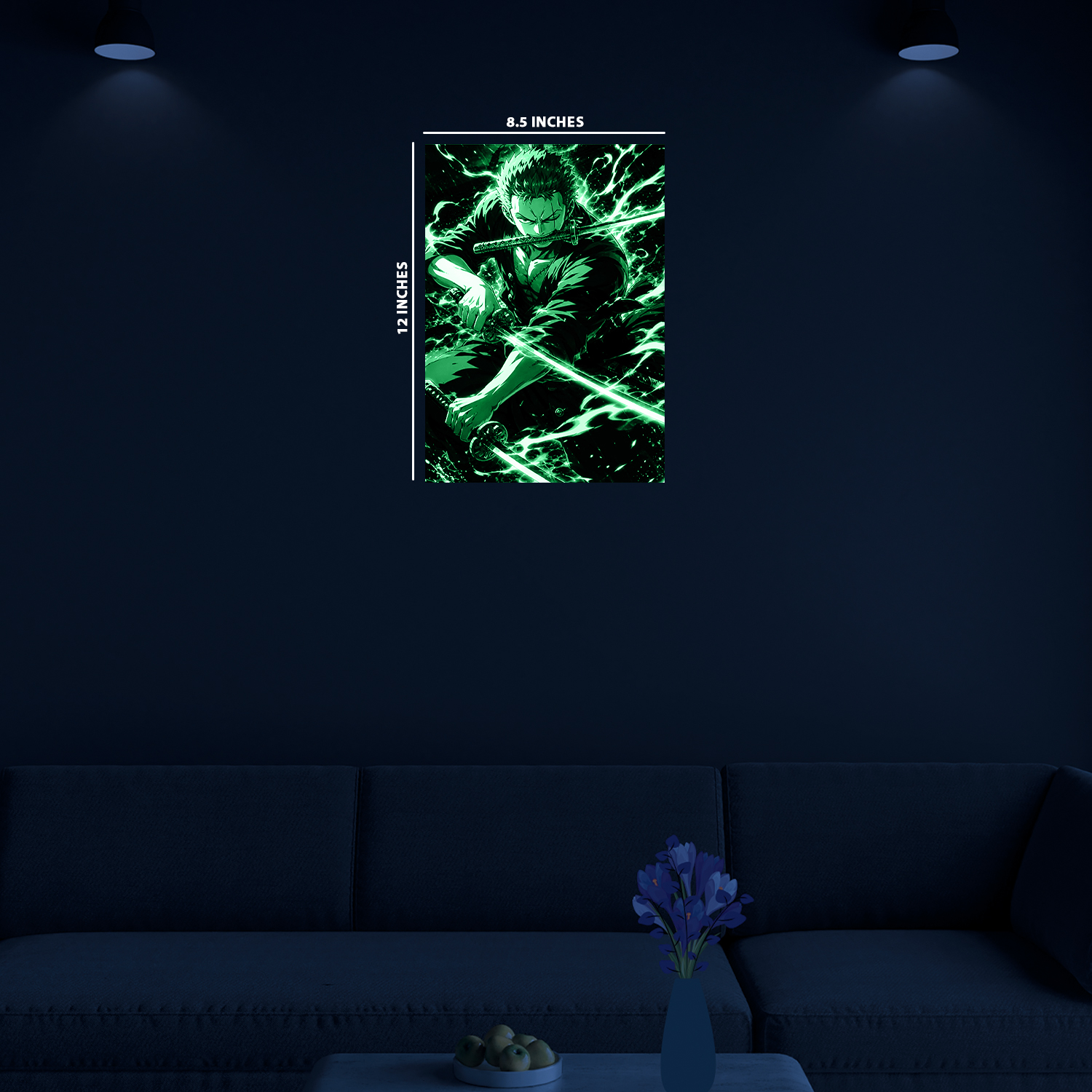 Roronoa Zoro from One Piece || Glow Poster