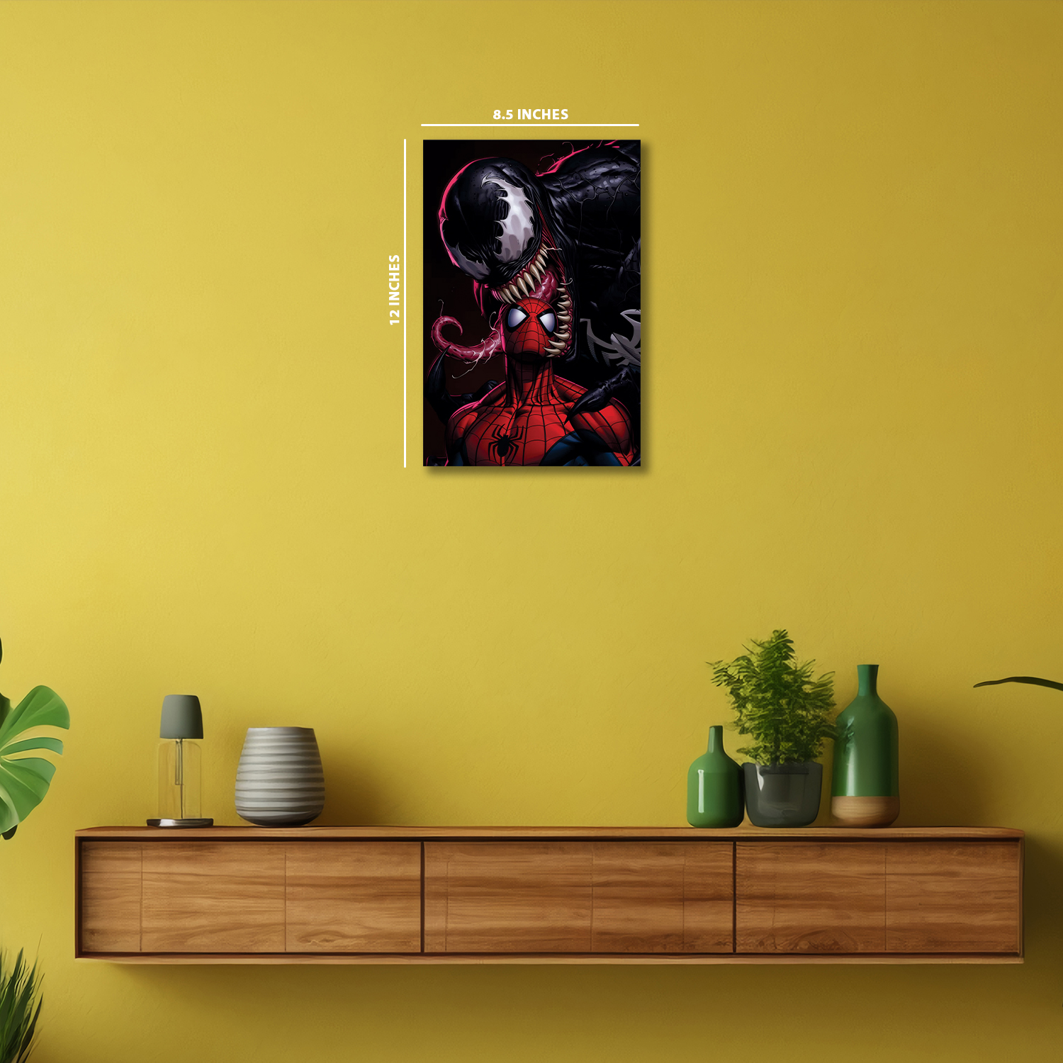 Spider-Man with the symbiote Venom || Glow Poster