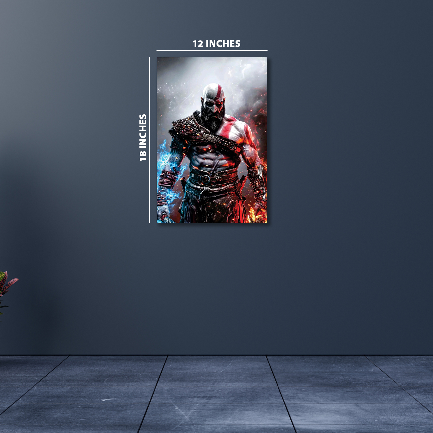 Kratos from God of War|| Silver Foil Poster