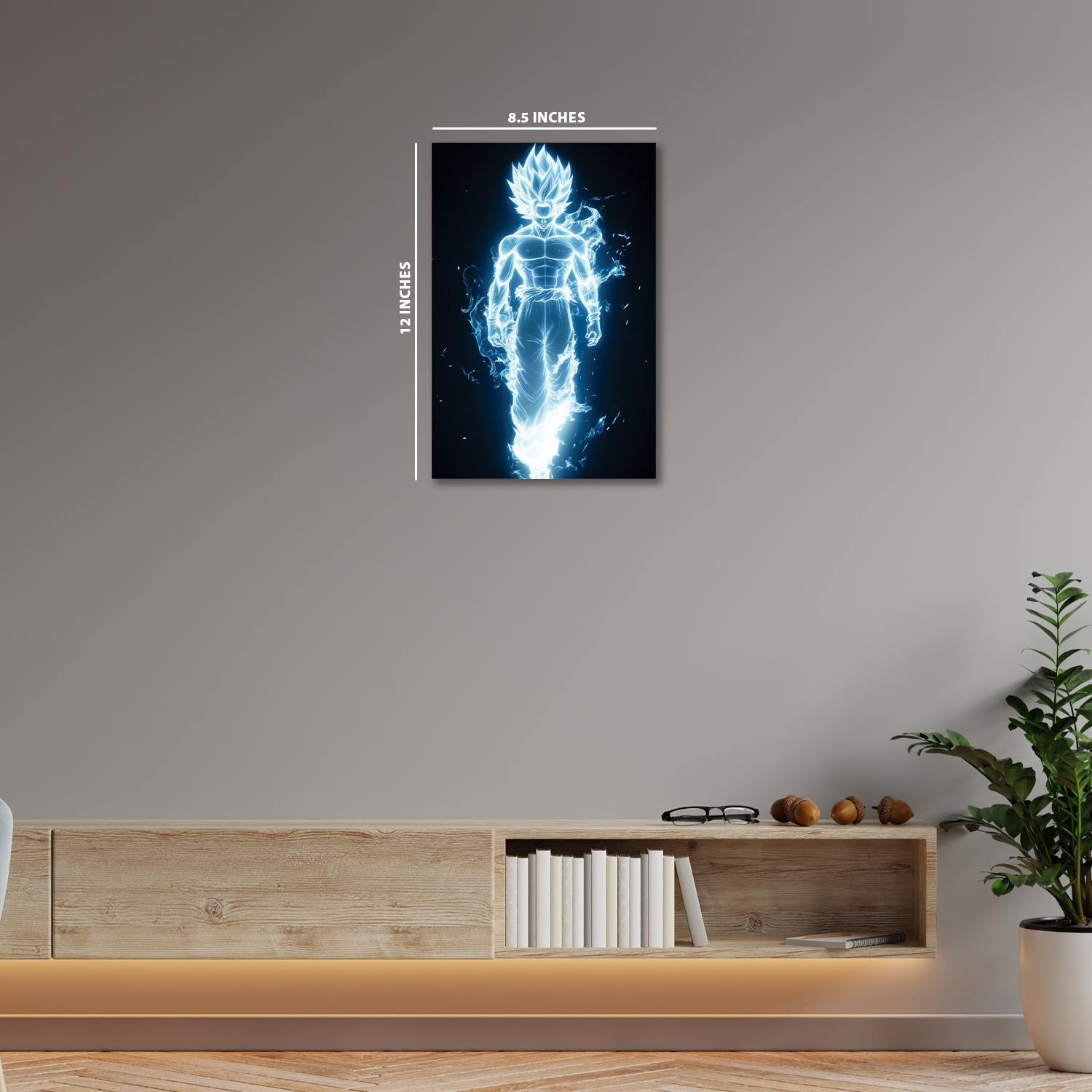Goku in an energetic Ultra Instinct#3 || Glow Poster
