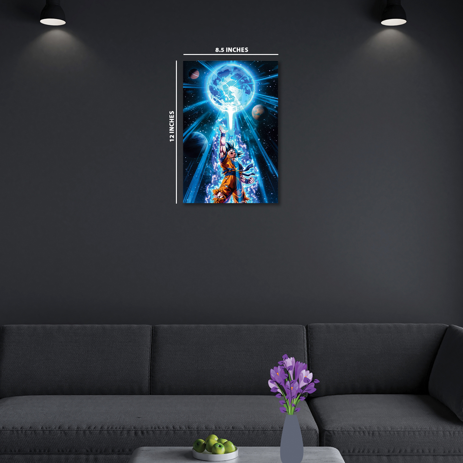 Goku from Dragon Ball with Spirit Bomb#1 || Glow Poster || NIGHT GLOW