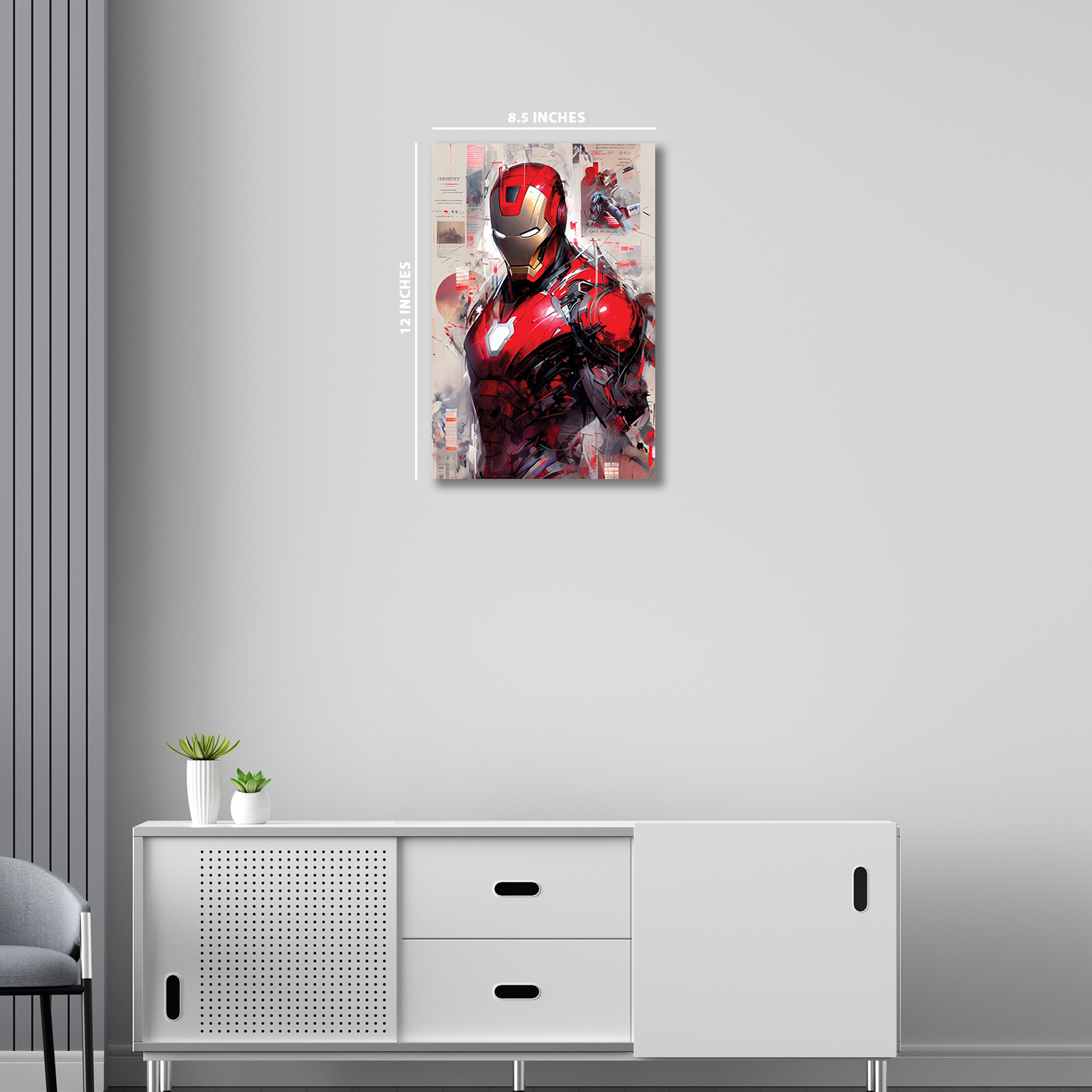 Iron Man modern art wall poster || Glow Poster || NIGHT GLOW